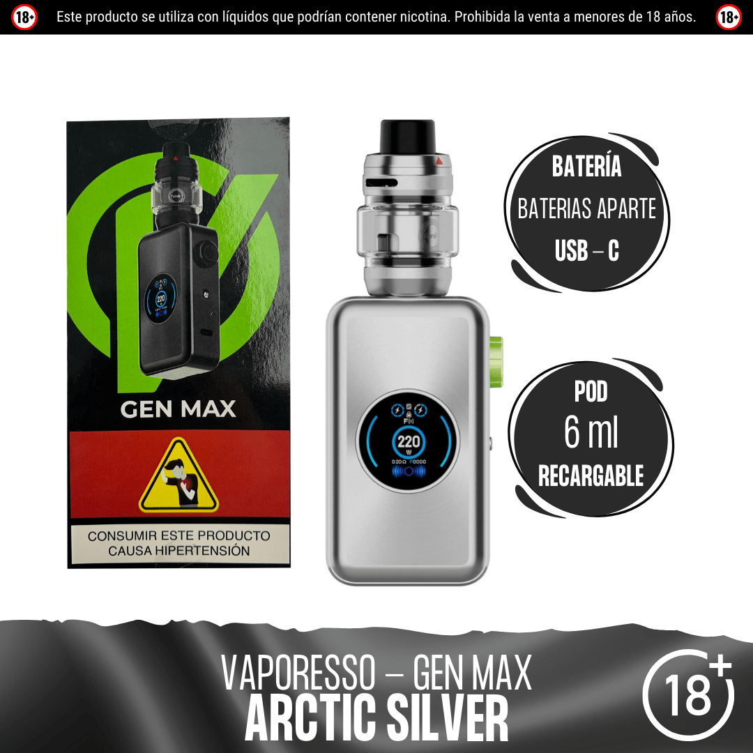 Vaporesso Gen Max Kit Vaporesso 18650 Starter Kit Kit Vape GEN MAX - Vaporesso Vaporesso Gen Max Kit Vaporesso 18650 Starter Kit Kit Vape GEN MAX - Vaporesso