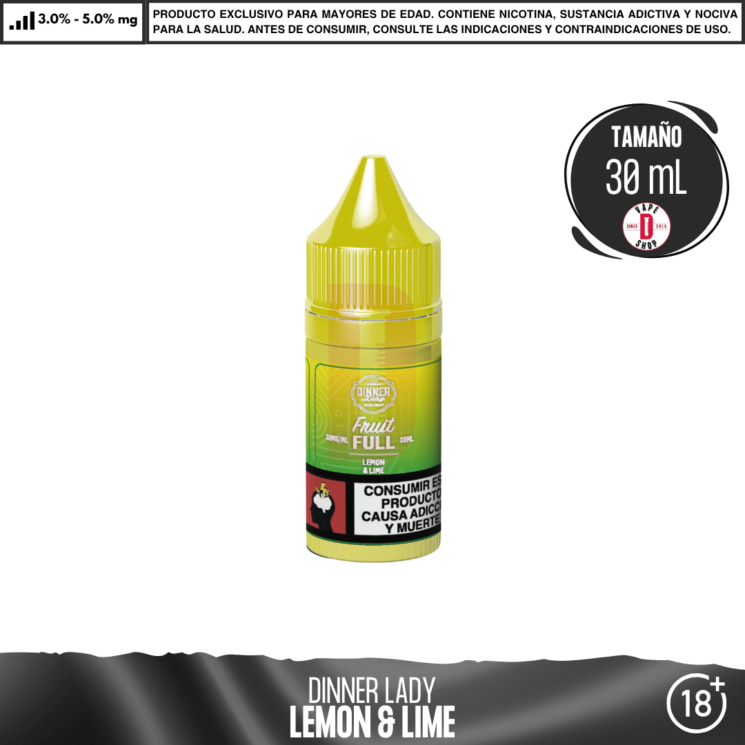 Dinner Lady - Full Fruit - Lemon & Lime Salts - Sales de Nicotina - Dinner Lady | SN-DL-FF-LL-30