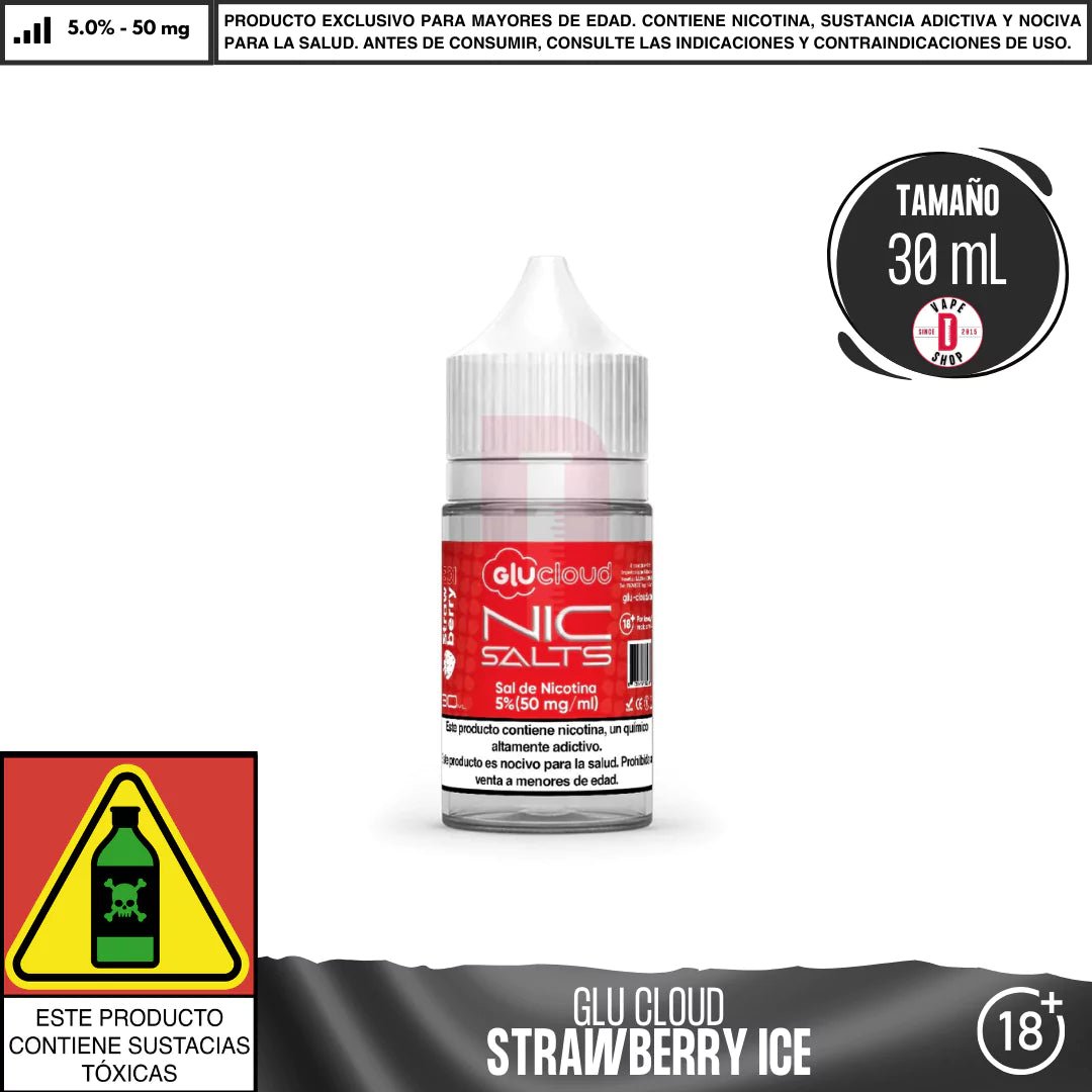 Strawberry Ice Salts - Sales de Nicotina - Glu Cloud | SN - GLUC - STI - 50