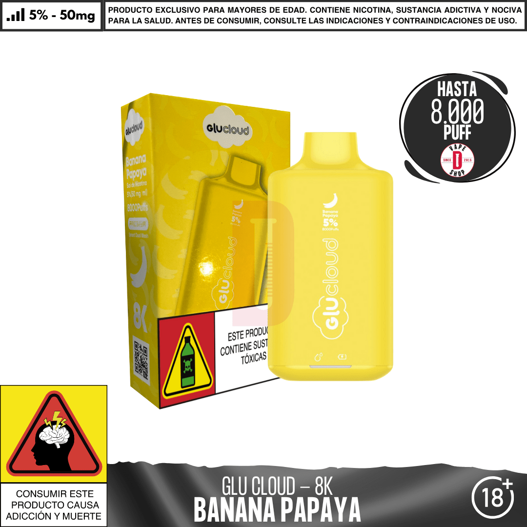 Glu Cloud - 8K 8000 PUFF - Vape Desechable - Glu Cloud | DIS - GLUC - 8K - BNP - 50