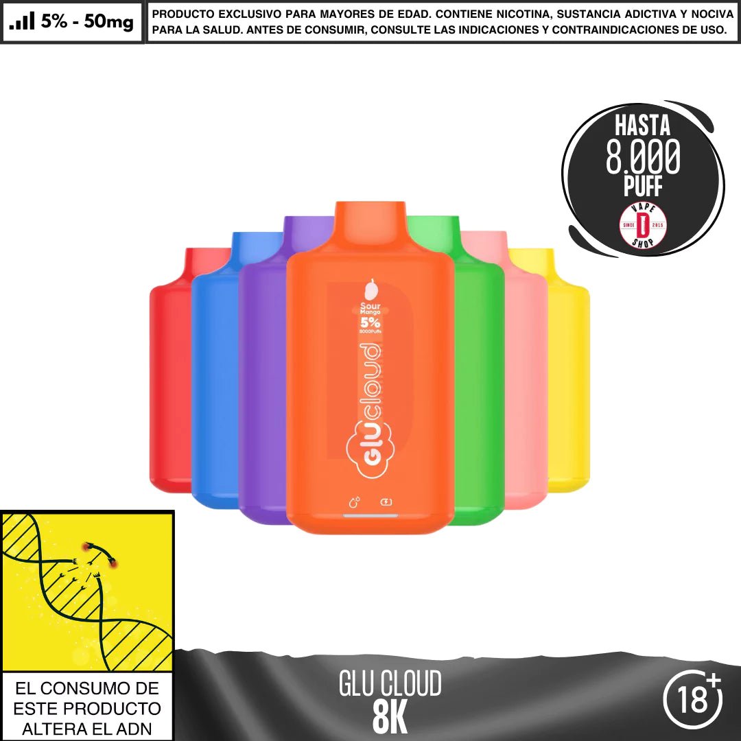 Glu Cloud - 8K 8000 PUFF - Vape Desechable - Glu Cloud | DIS - GLUC - 8K - BNP - 50