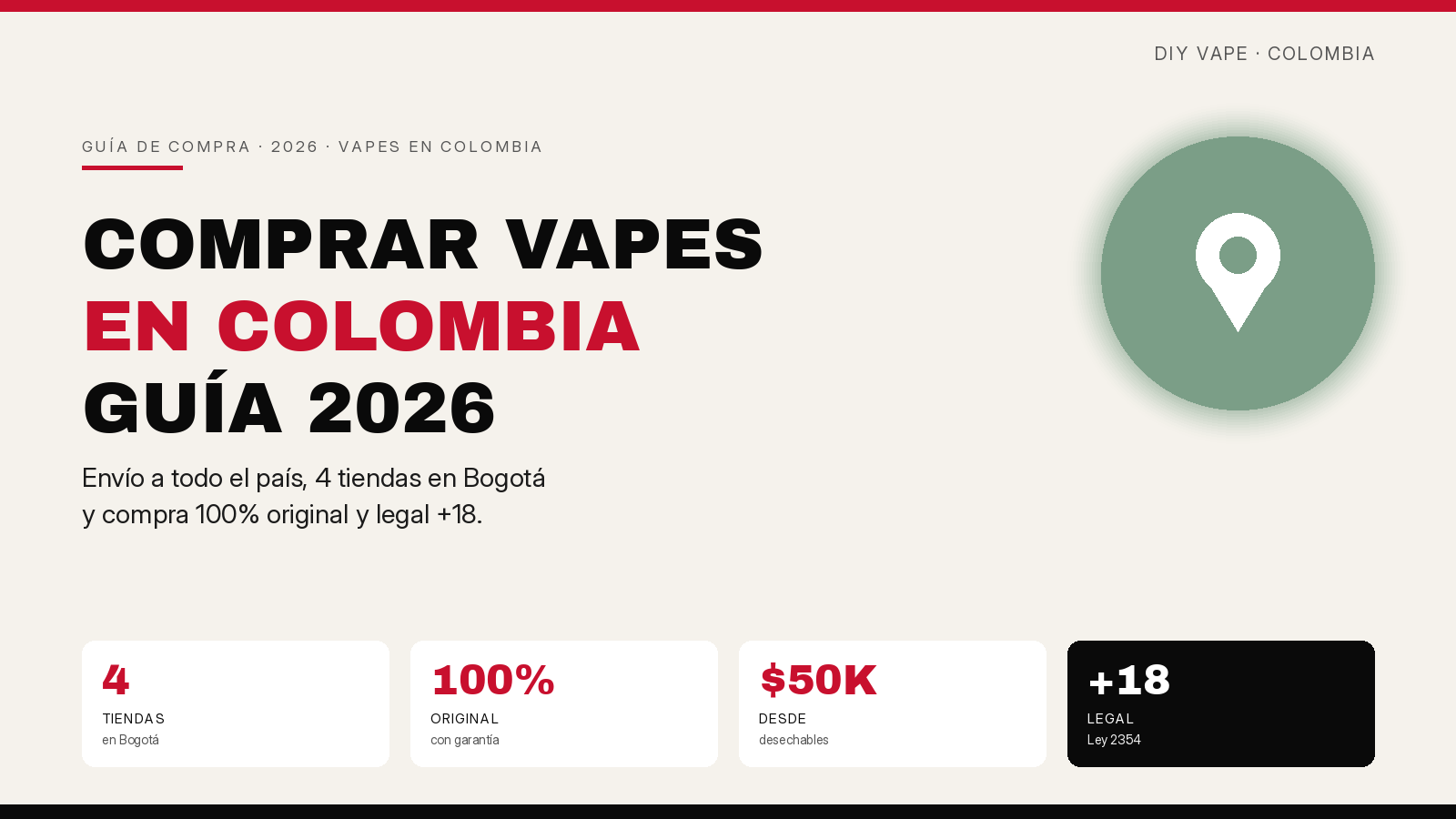 Guía para comprar vapes en Colombia: envíos y tiendas DIY Vape
