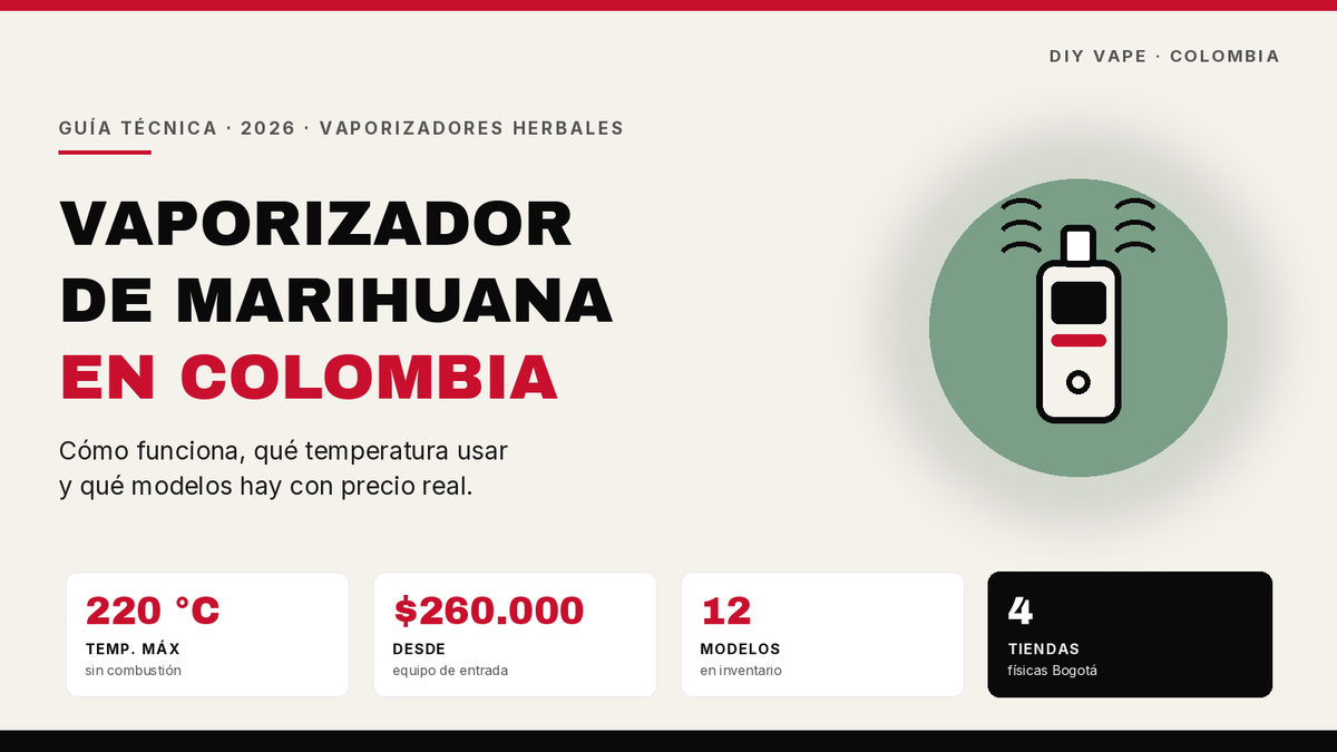 Vaporizador de marihuana en Colombia: guía de temperaturas, modelos y precios