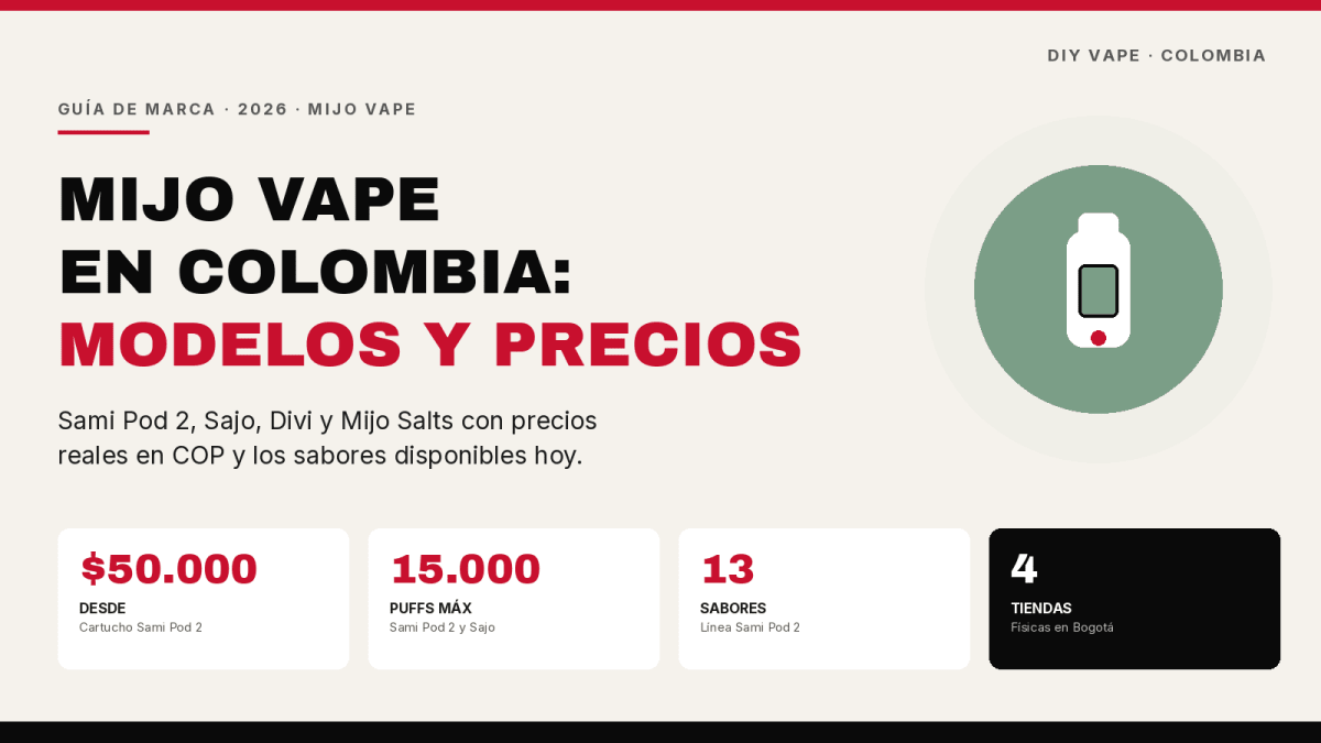 Mijo Vape en Colombia: Modelos, Sabores y Precios 2026 - DIY Vape Shop