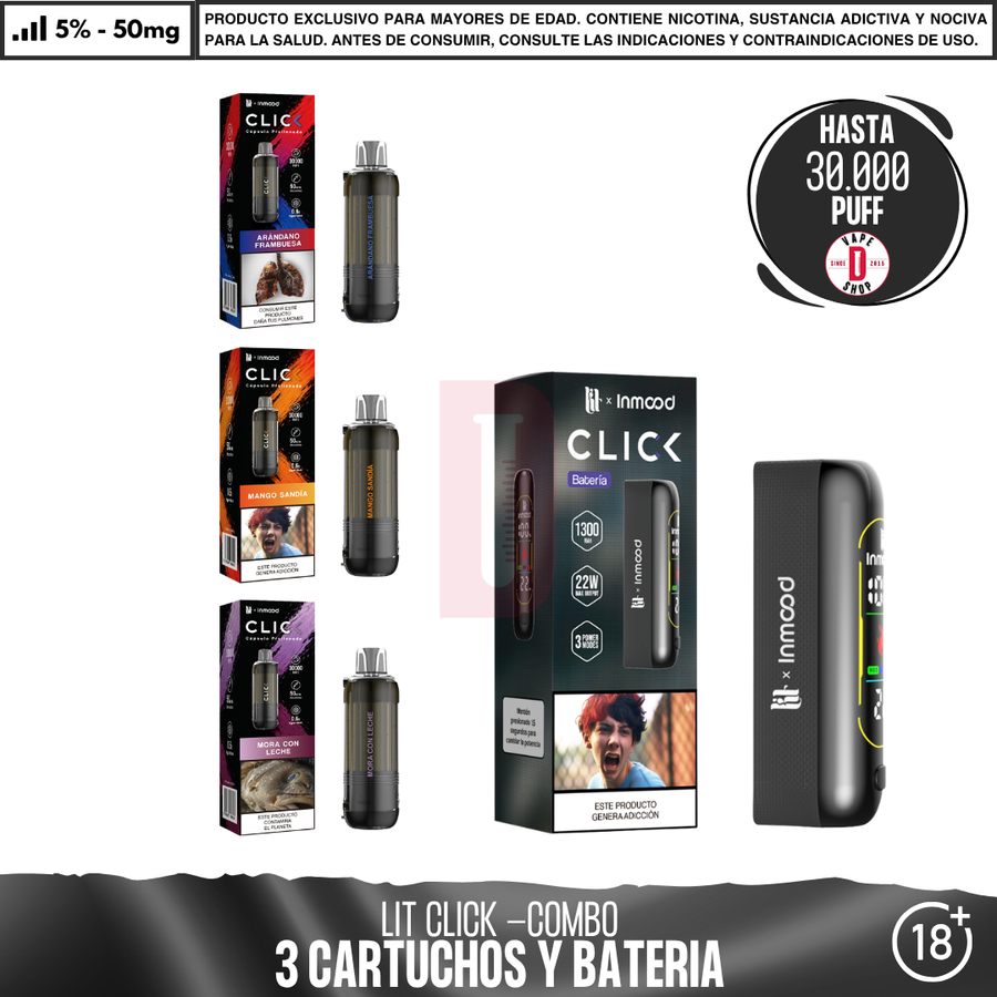 Lit Click Combo (3 Cartuchos + Batería)