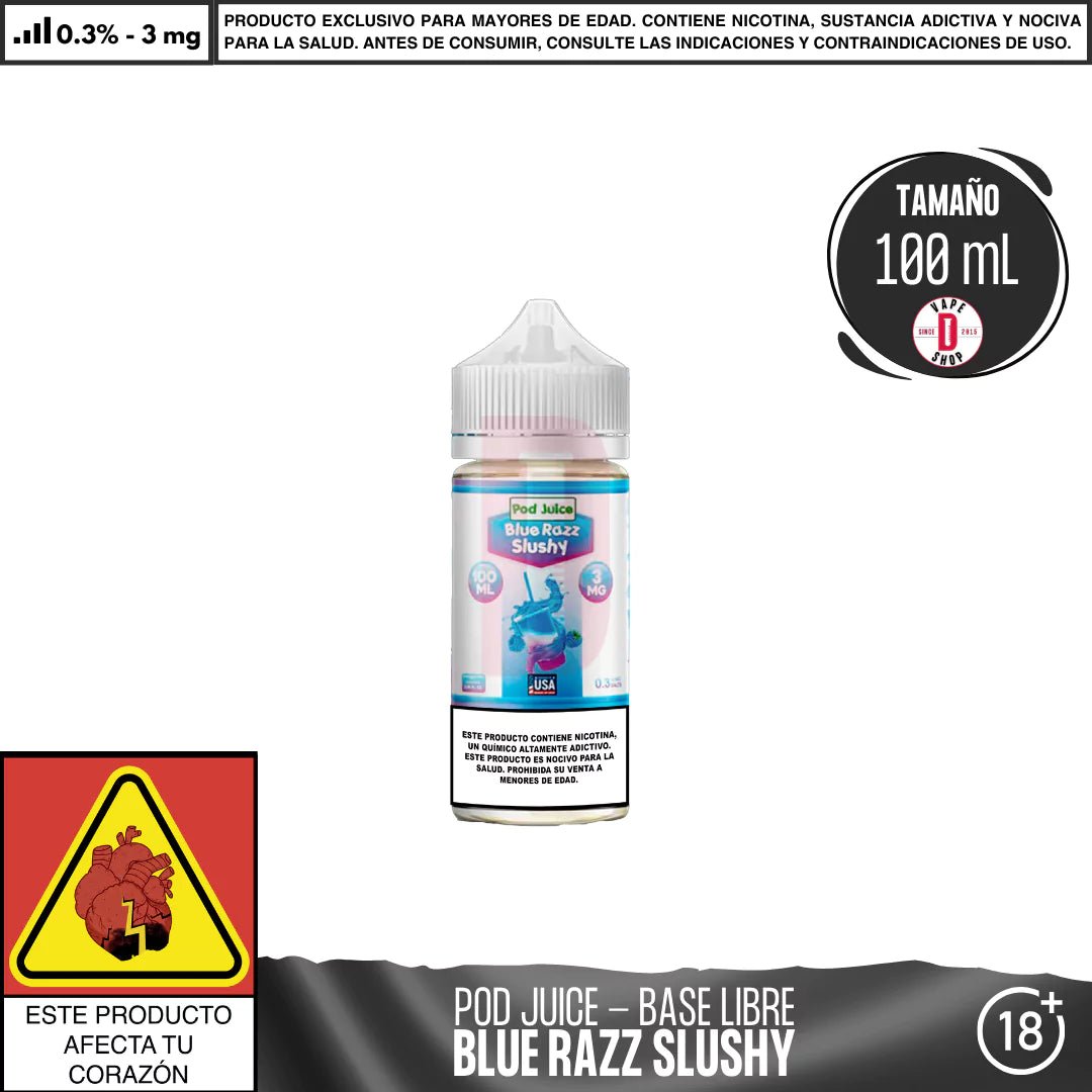 Blue Razz Slushy - Eliquid - Pod Juice | BL - PJ - BRS - 03