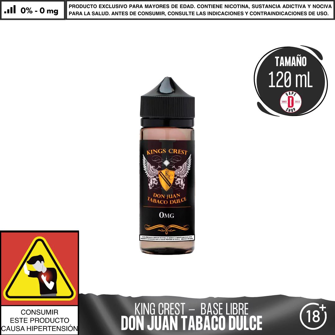 Don Juan Tabaco Dulce - Eliquid - King's Crest | BL - KK - DJD - 00