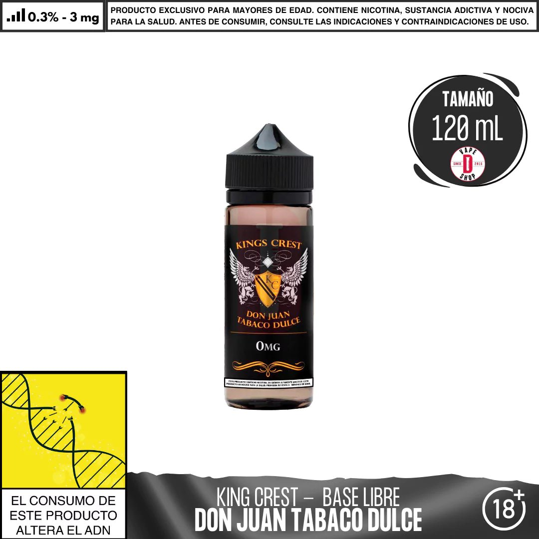 Don Juan Tabaco Dulce - Eliquid - King's Crest | BL - KK - DJD - 03