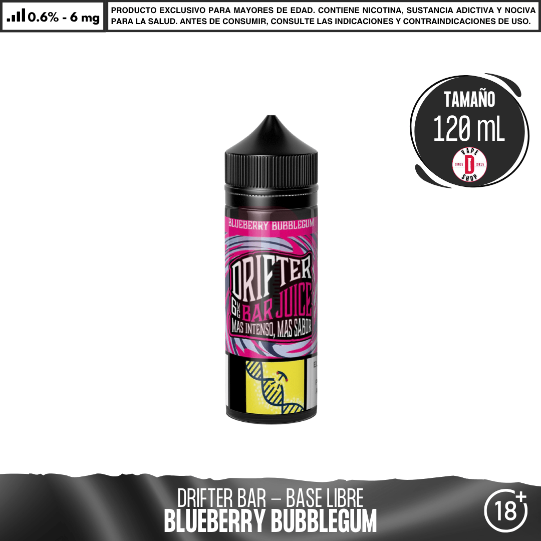 Drifter Bar Blueberry Bubblegum - Eliquid - Juice Sauz | BL-JUS-DRB-BBG-06