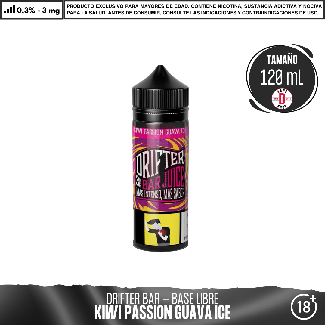 Drifter Bar Kiwi Passion Guava Ice - Eliquid - Juice Sauz | BL-JUS-DRB-KPGI-03