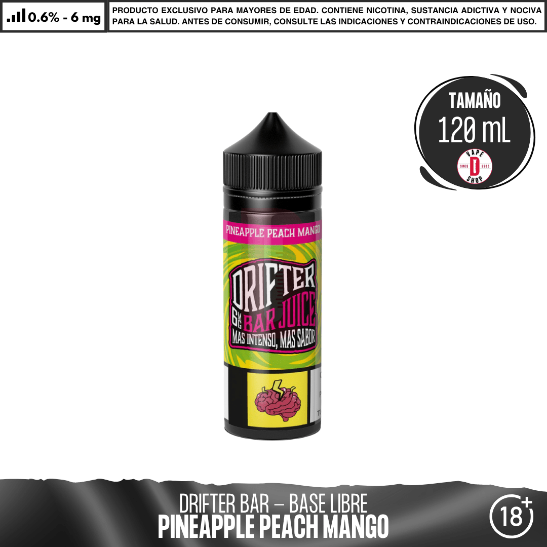 Drifter Bar Pineapple Peach Mango - Eliquid - Juice Sauz | BL-JUS-DRB-PPM-06