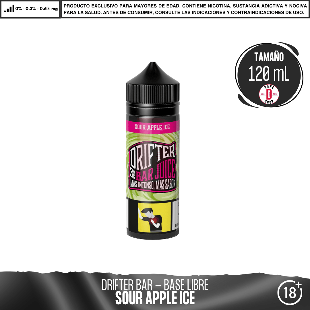 Drifter Bar Sour Apple Ice - Eliquid - Juice Sauz | BL-JUS-DRB-SOA-00