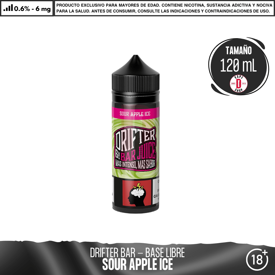 Drifter Bar Sour Apple Ice - Eliquid - Juice Sauz | BL-JUS-DRB-SOA-06