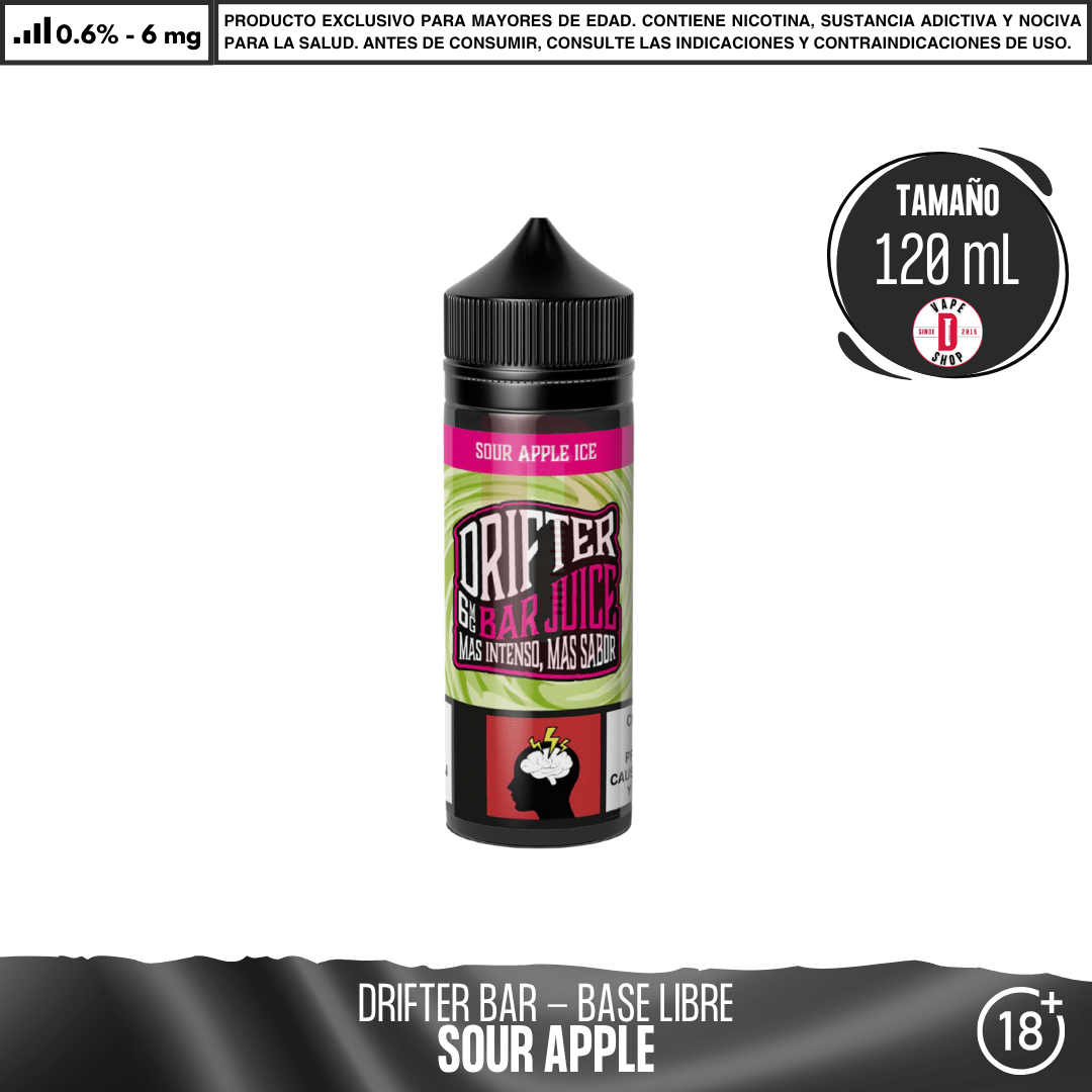 Drifter Bar Sour Apple - Eliquid - Juice Sauz | BL-JUS-DRB-SOA-06