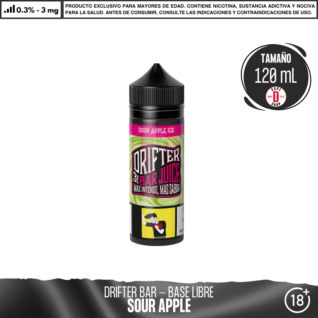 Drifter Bar Sour Apple - Eliquid - Juice Sauz | BL-JUS-DRB-SOA-03