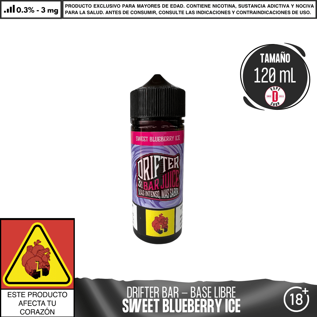 Drifter Bar Sweet Blueberry Ice - Eliquid - Juice Sauz | BL - JUS - DRB - SBI - 03