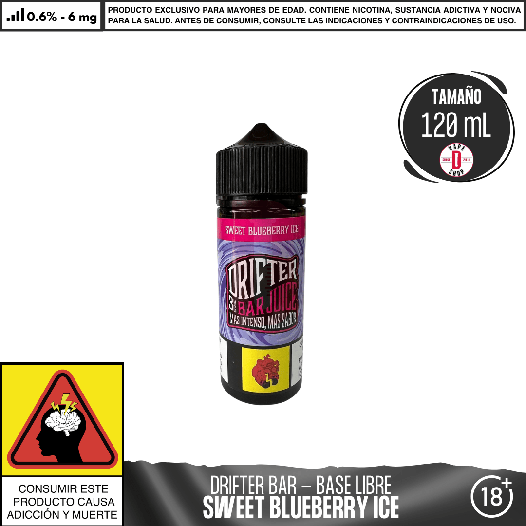 Drifter Bar Sweet Blueberry Ice - Eliquid - Juice Sauz | BL - JUS - DRB - SBI - 06