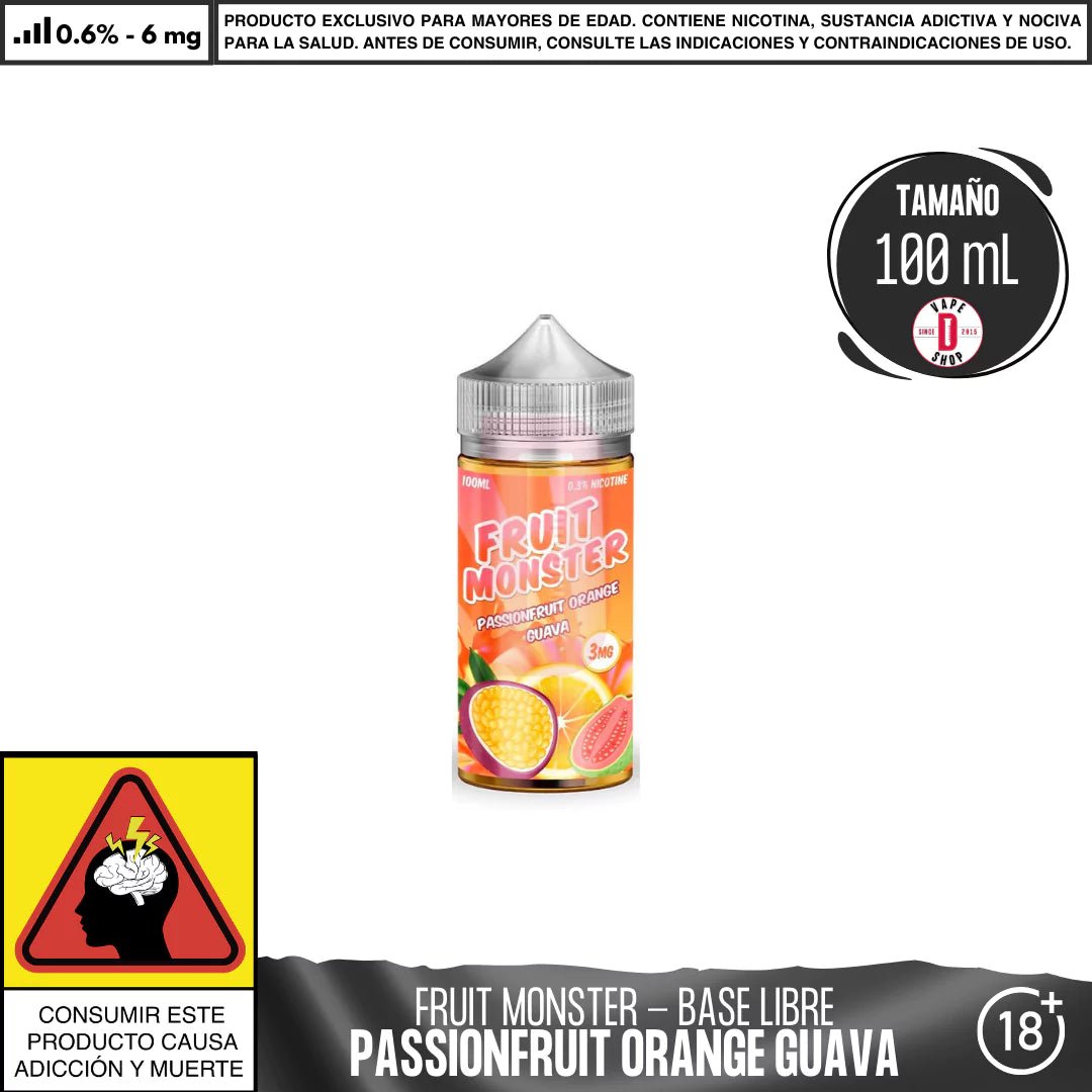 Fruit Monster PassionFruit Orange Guava - Eliquid - Monsterlabs | BL - ML - FM - POG - 06