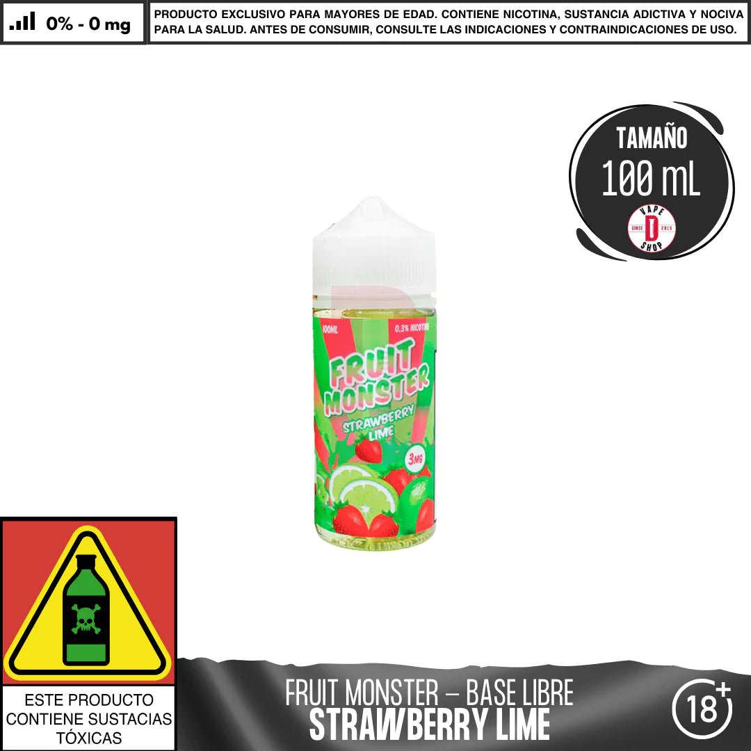 Fruit Monster Strawberry Lime - Eliquid - Monsterlabs | BL - ML - FM - SL - 00