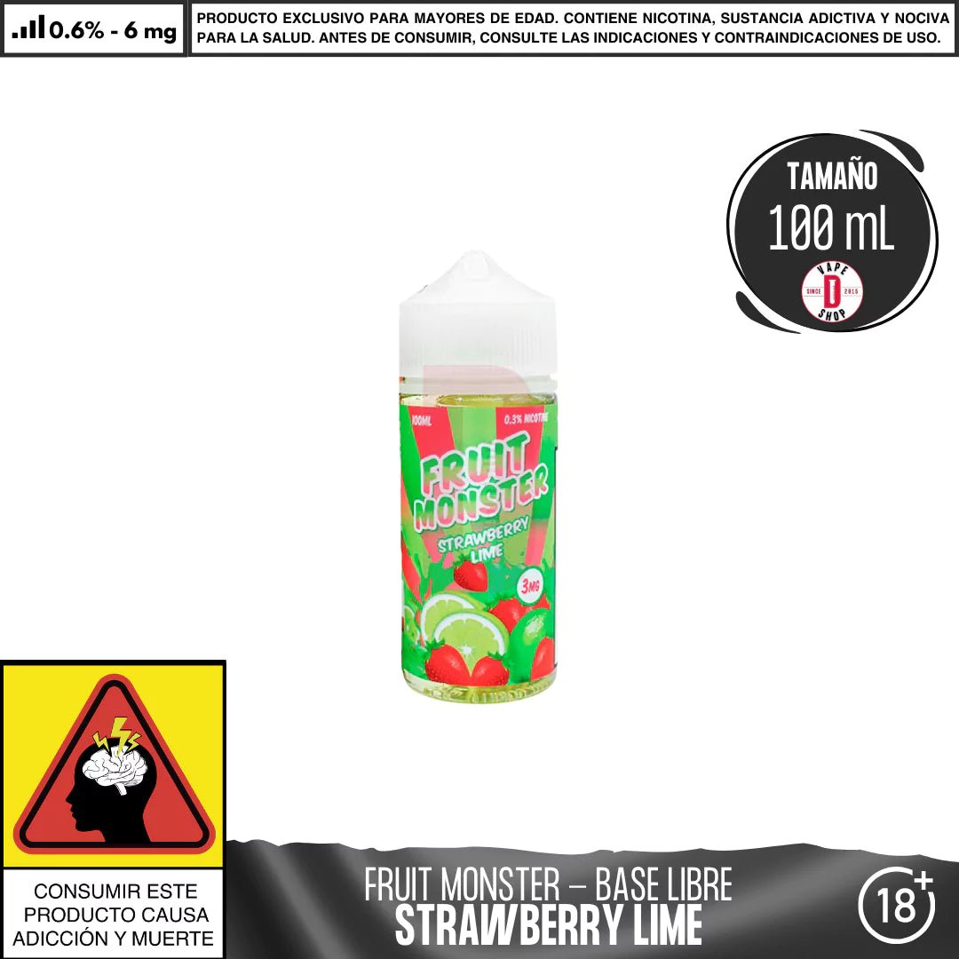 Fruit Monster Strawberry Lime - Eliquid - Monsterlabs | BL - ML - FM - SL - 06