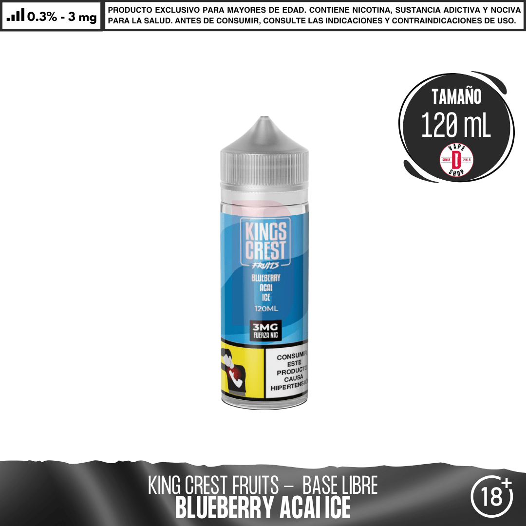 Fruits Blueberry Acai Ice - Eliquid - King's Crest | BL-KK-FBAI-03