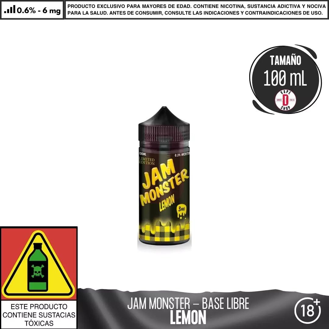 Jam Monster Lemon - Eliquid - Monsterlabs | BL - ML - JM - LM - 06