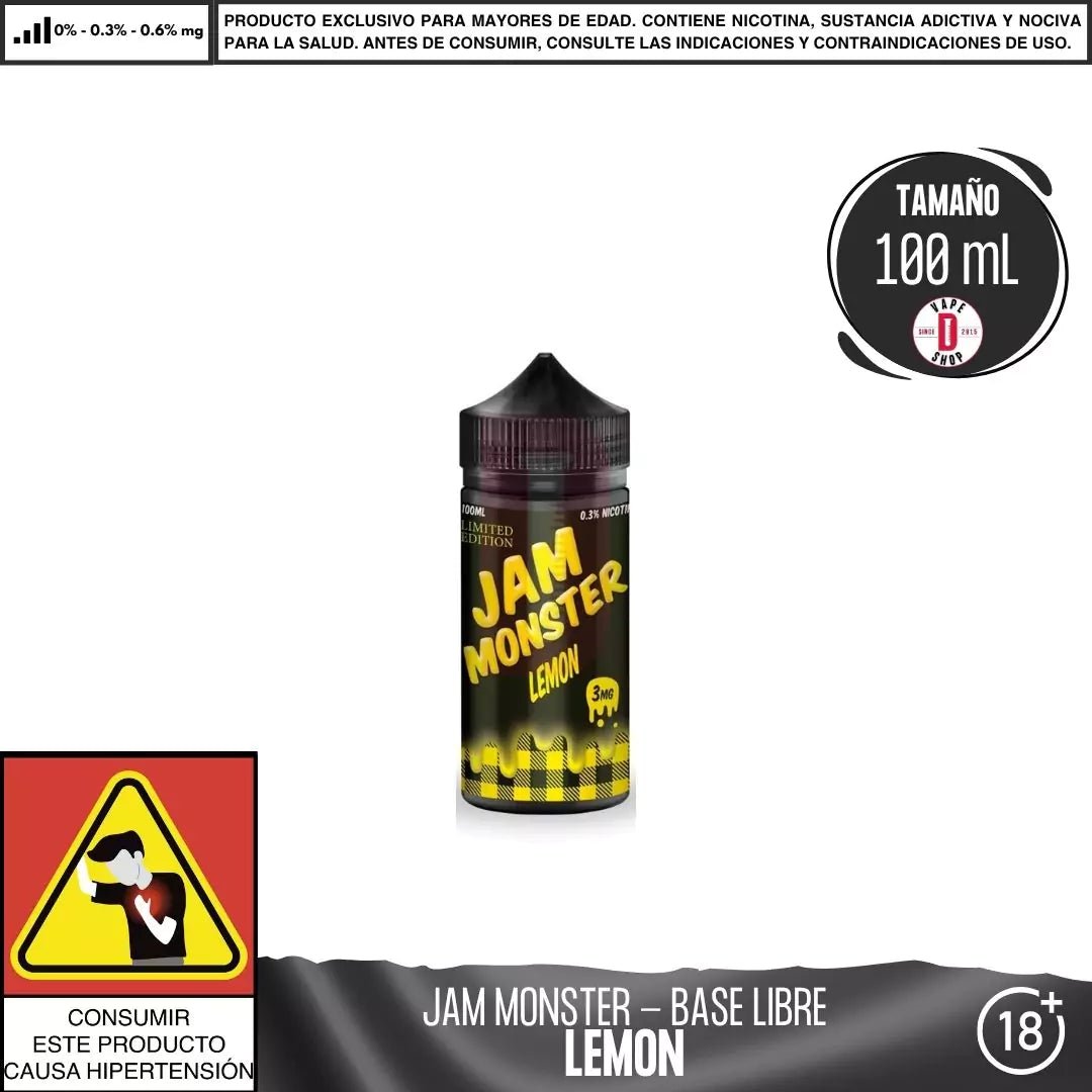Jam Monster Lemon - Eliquid - Monsterlabs | BL - ML - JM - LM - 00