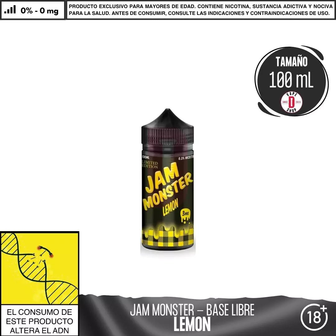 Jam Monster Lemon - Eliquid - Monsterlabs | BL - ML - JM - LM - 00