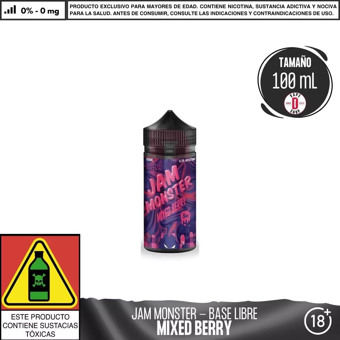 Jam Monster Mixed Berry - Eliquid - Monsterlabs | BL - ML - JM - MB - 00