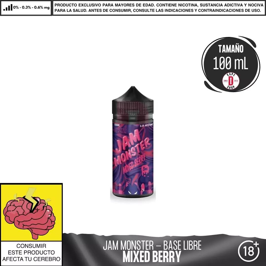 Jam Monster Mixed Berry - Eliquid - Monsterlabs | BL - ML - JM - MB - 00