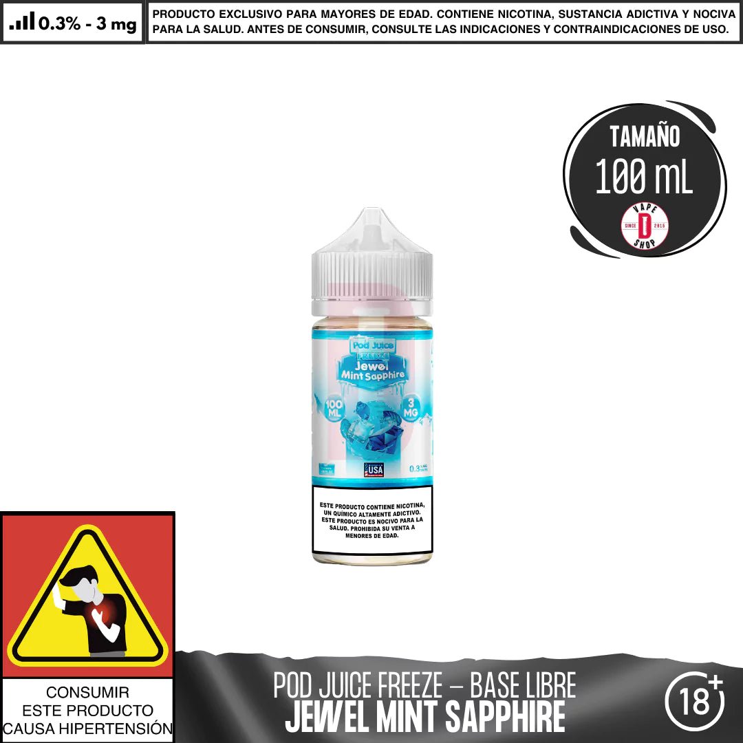 Jewel Mint Sapphire Freeze - Eliquid - Pod Juice | BL - PJ - JMSF - 03