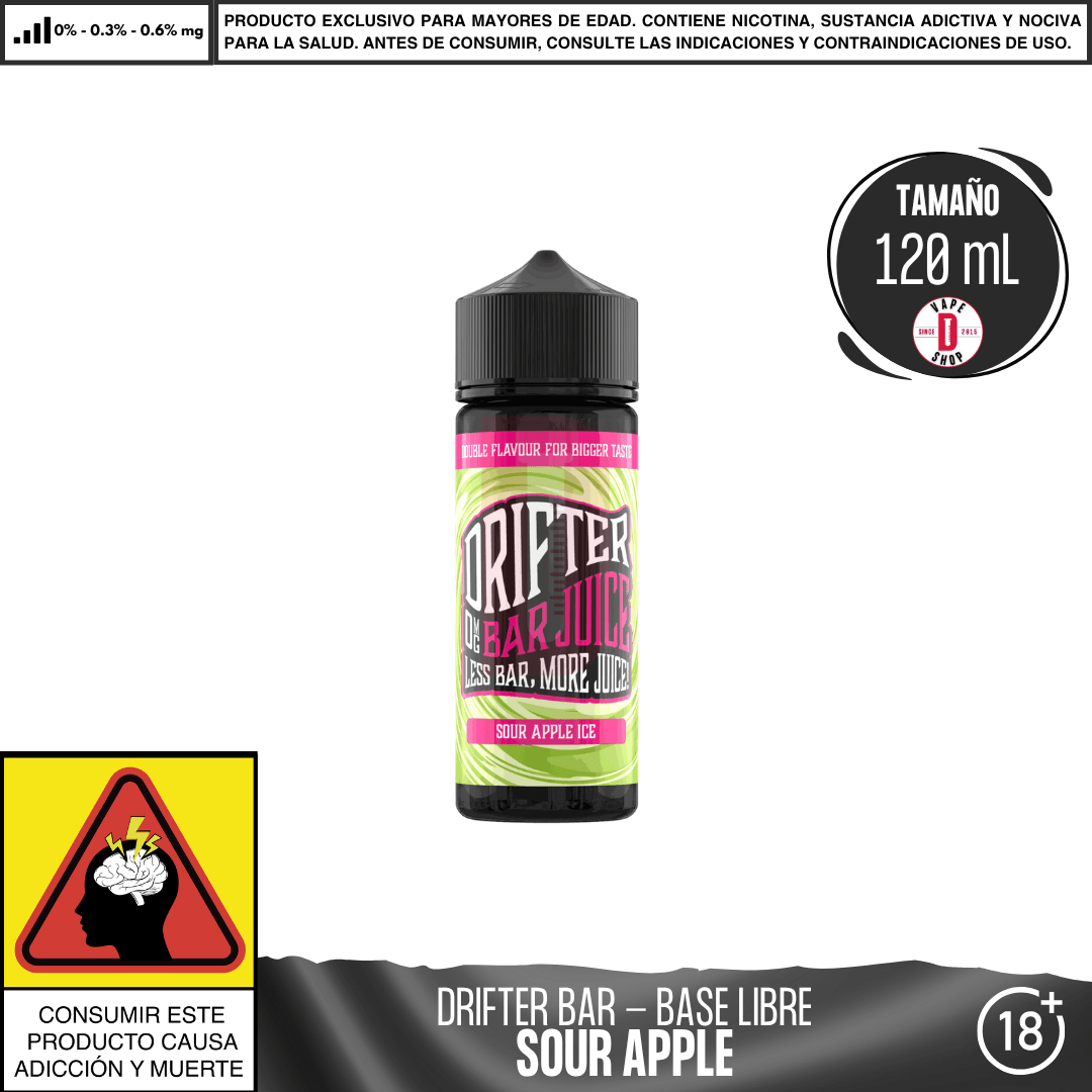Juice Sauz - Drifter Bar Sour Apple - Eliquid - Juice Sauz | BL - JUS - DRB - SOA - 00