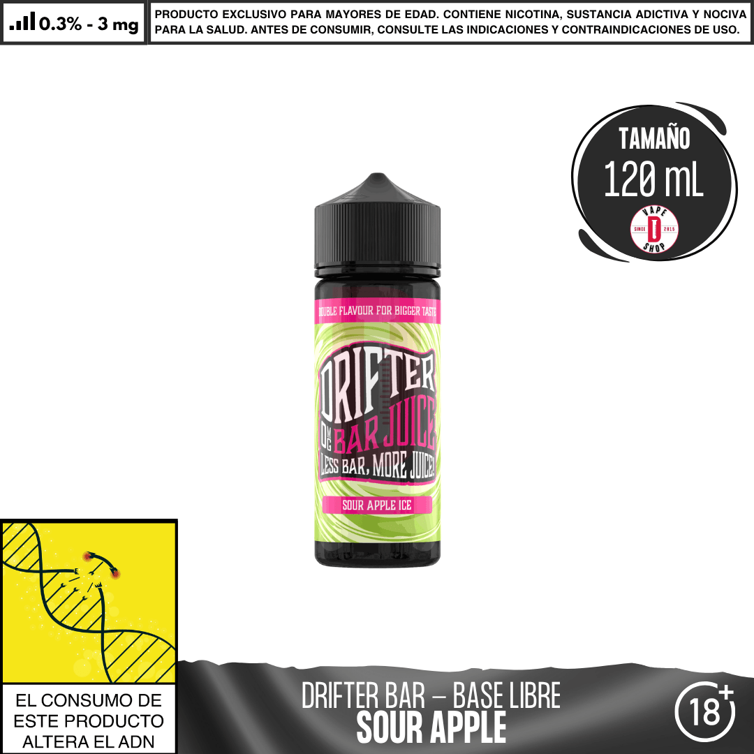 Juice Sauz - Drifter Bar Sour Apple - Eliquid - Juice Sauz | BL - JUS - DRB - SOA - 03