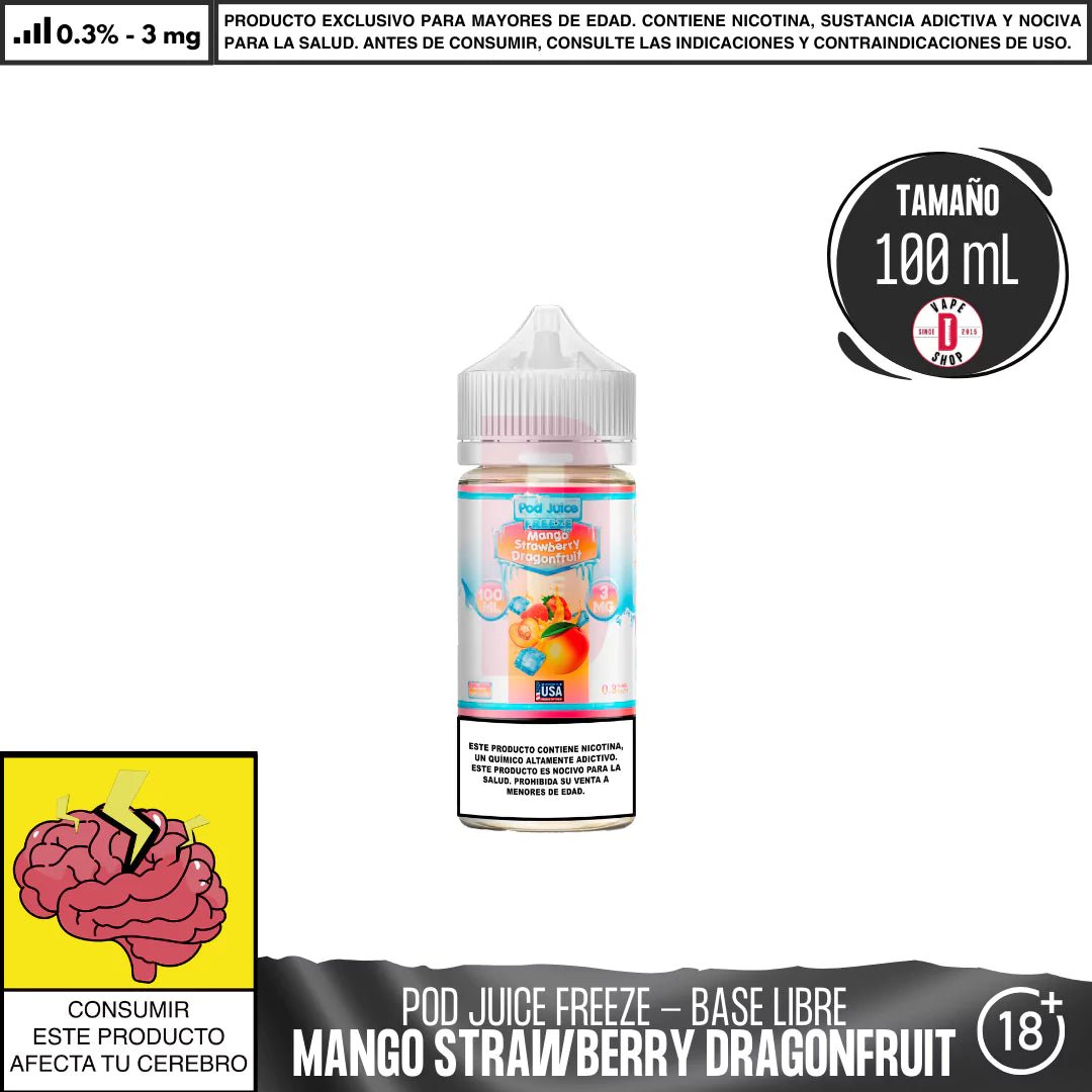 Mango Strawberry Dragonfruit Freeze - Eliquid - Pod Juice | BL - PJ - MSDF - 03