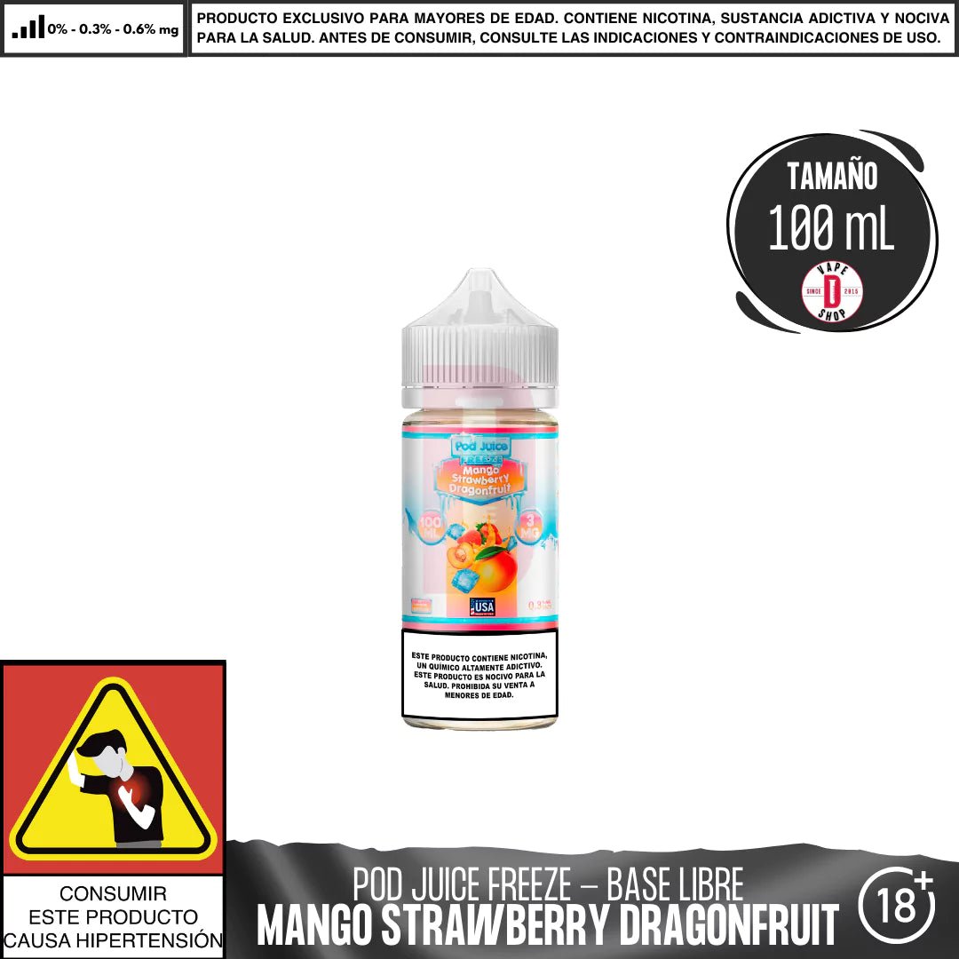 Mango Strawberry Dragonfruit Freeze - Eliquid - Pod Juice | BL - PJ - MSDF - 00
