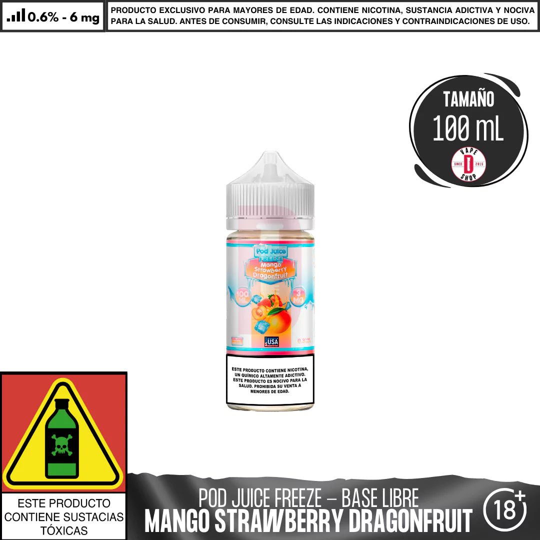 Mango Strawberry Dragonfruit Freeze - Eliquid - Pod Juice | BL - PJ - MSDF - 06