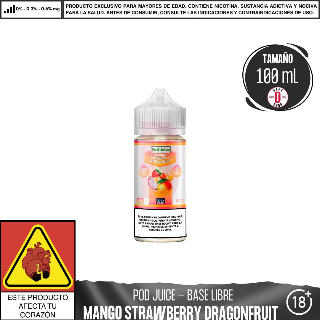 Mango Strawberry Dragonfruit - Eliquid - Pod Juice | BL - PJ - MSD - 00