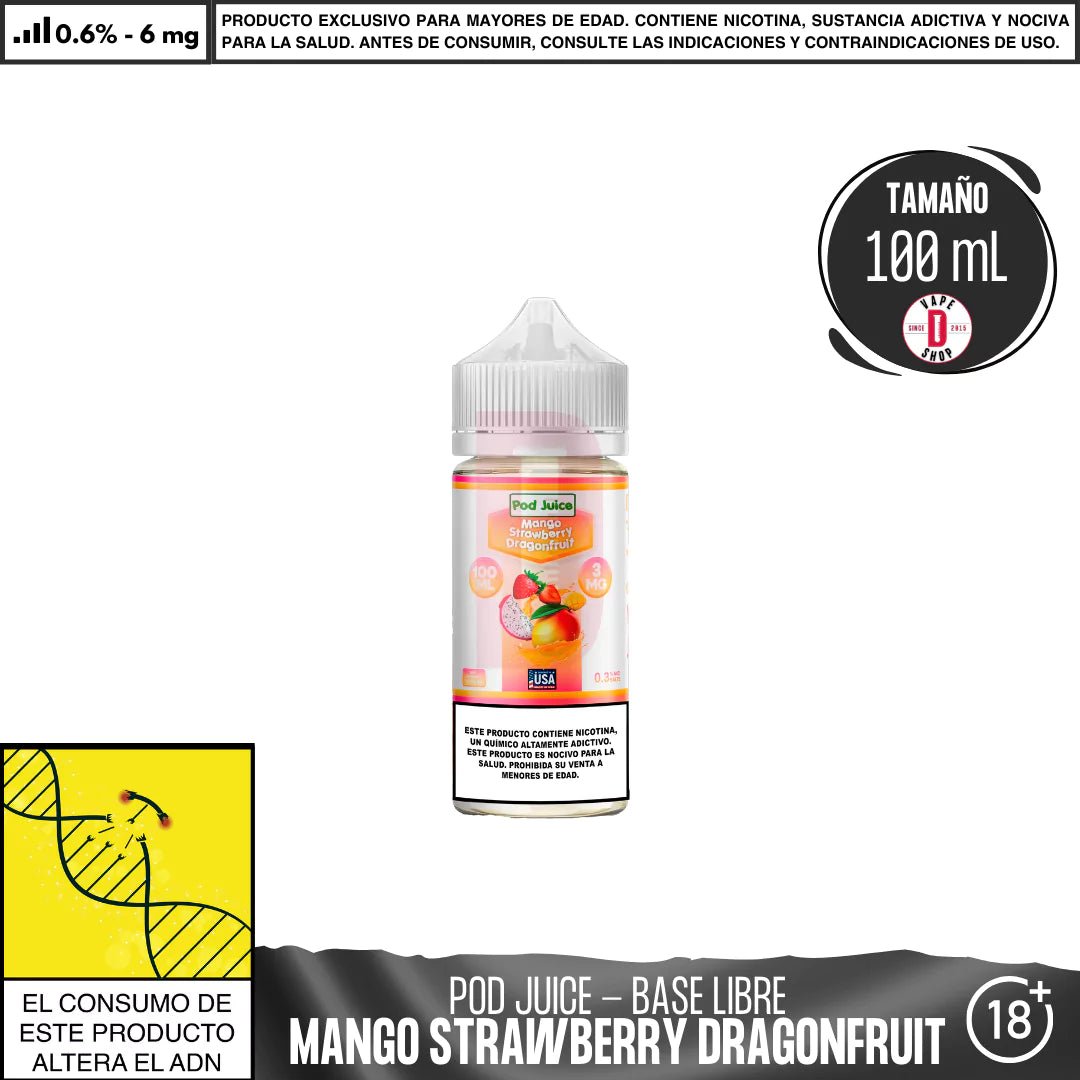 Mango Strawberry Dragonfruit - Eliquid - Pod Juice | BL - PJ - MSD - 06
