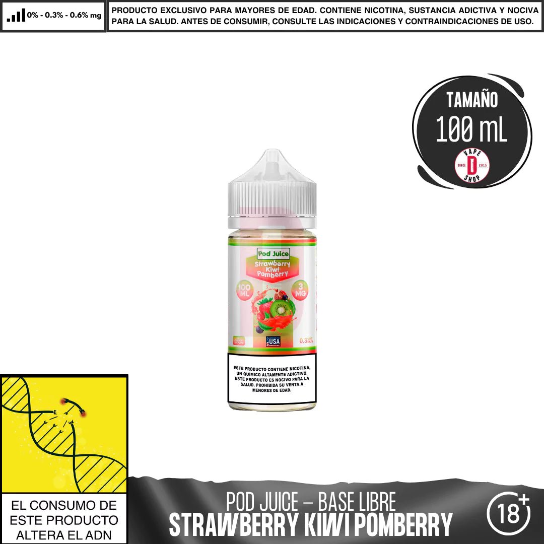 Strawberry Kiwi Pomberry - Eliquid - Pod Juice | BL - PJ - SKP - 00