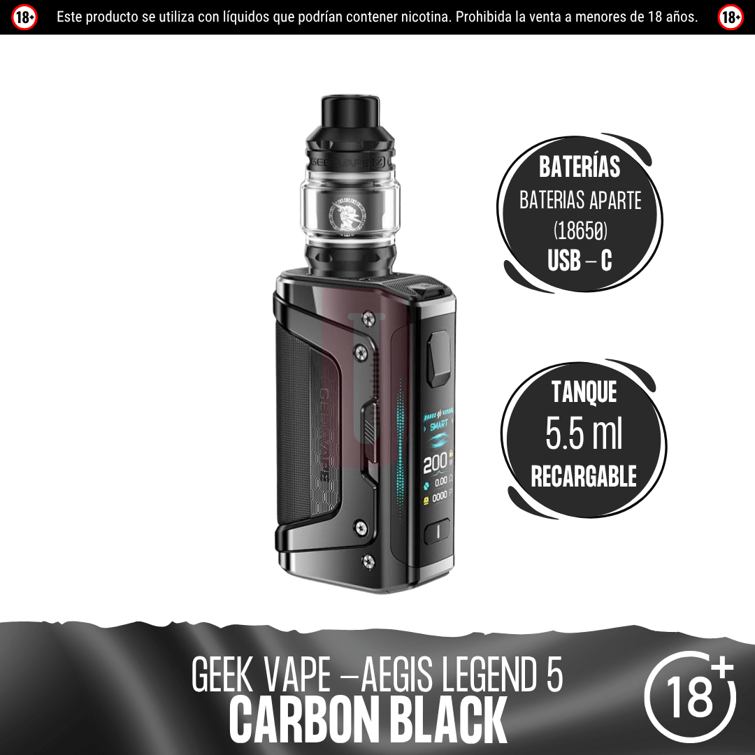 Geekvape - Aegis Legend 5 kit - Kit de Vapeo - Geekvape | EQ-GV-L5K-CAB