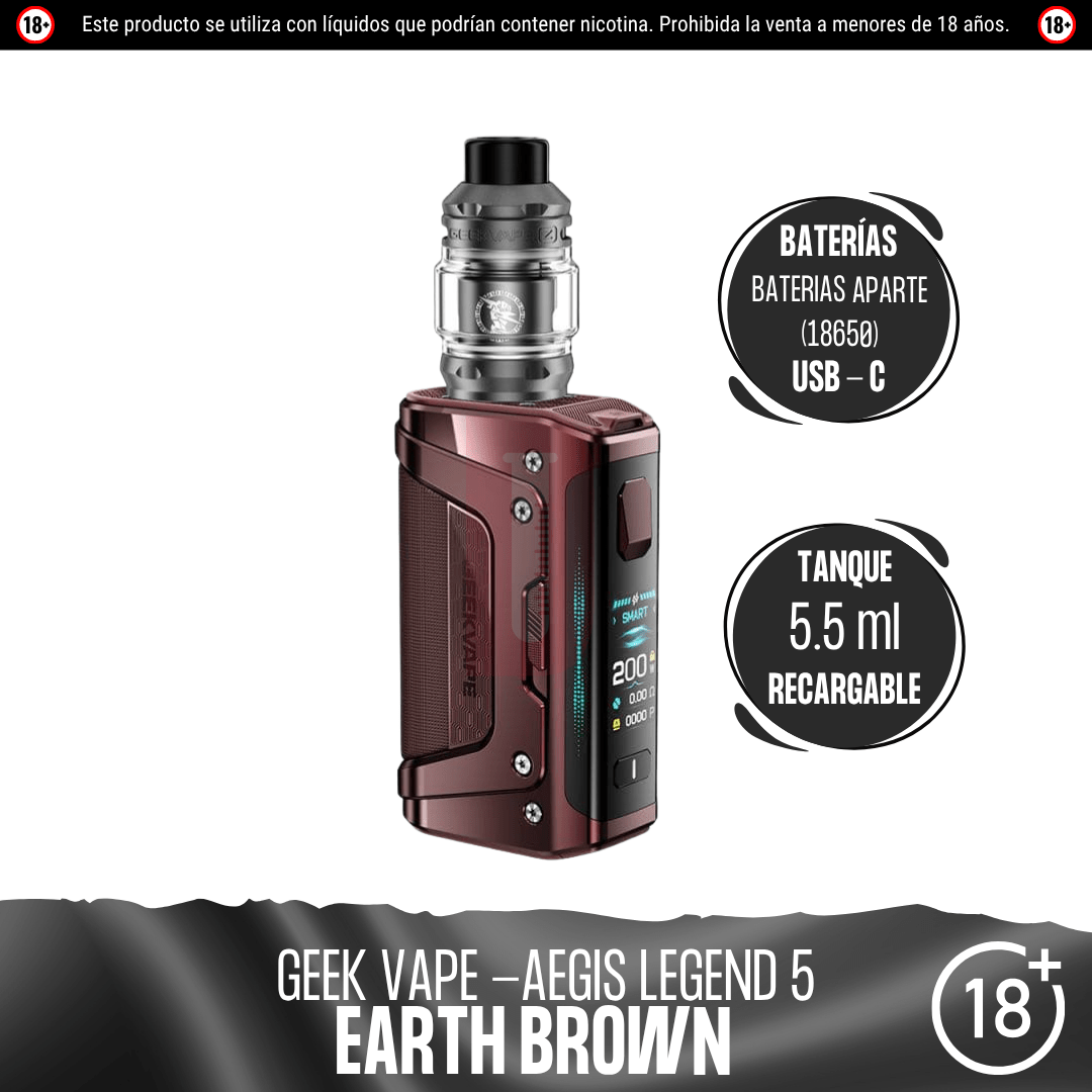 Geekvape - Aegis Legend 5 kit - Kit de Vapeo - Geekvape | EQ-GV-L5K-EAB