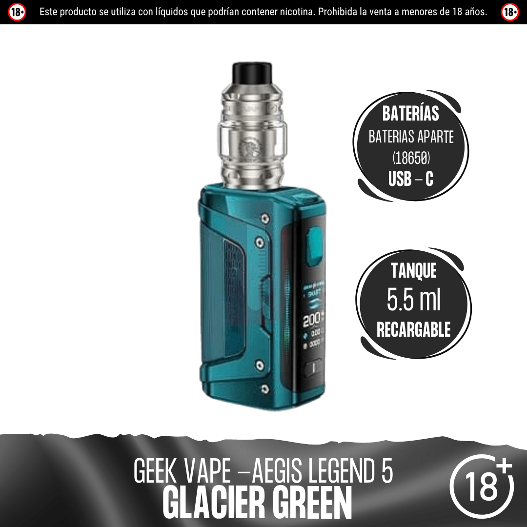 Geekvape - Aegis Legend 5 kit - Kit de Vapeo - Geekvape | EQ-GV-L5K-GLG