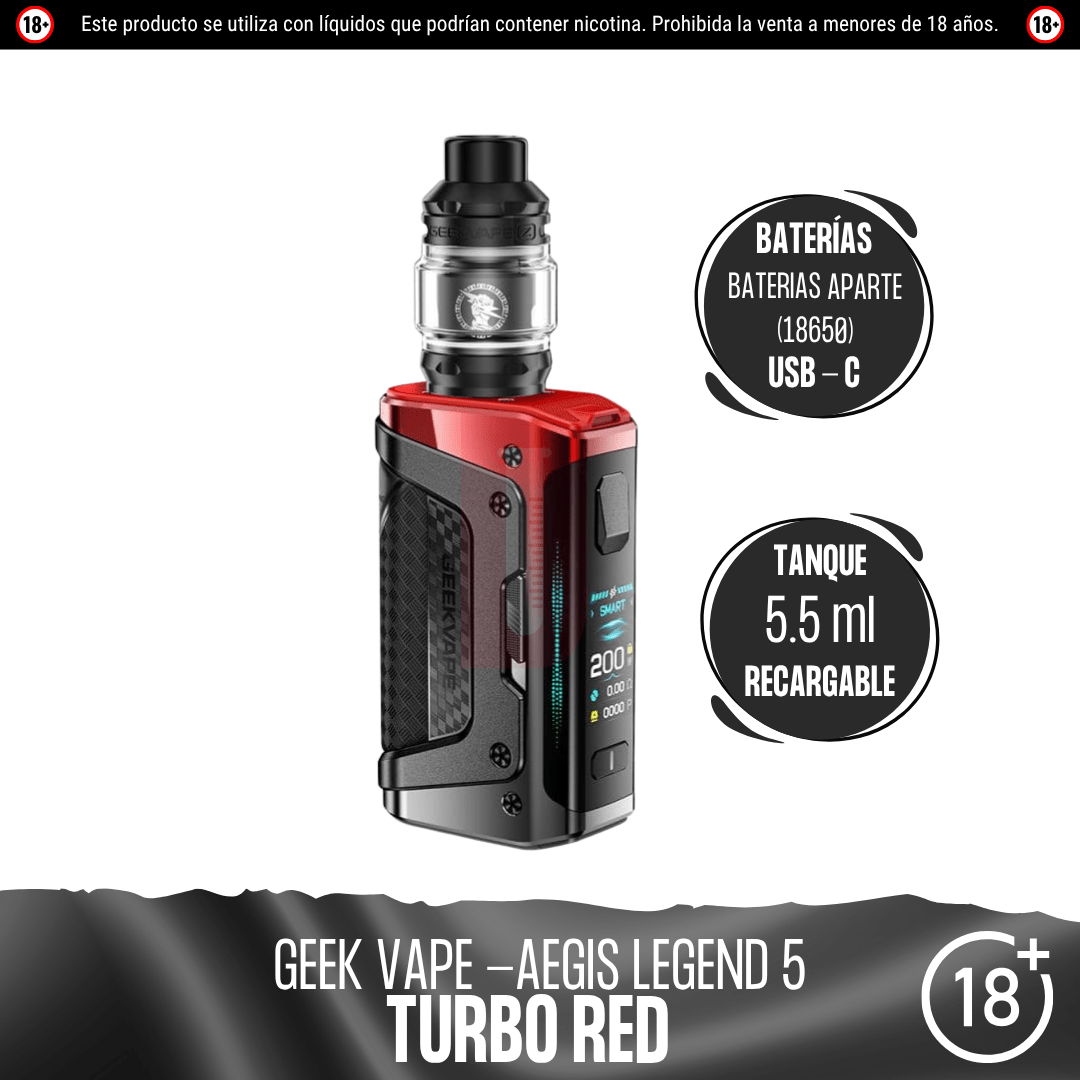 Geekvape - Aegis Legend 5 kit - Kit de Vapeo - Geekvape | EQ-GV-L5K-TUR
