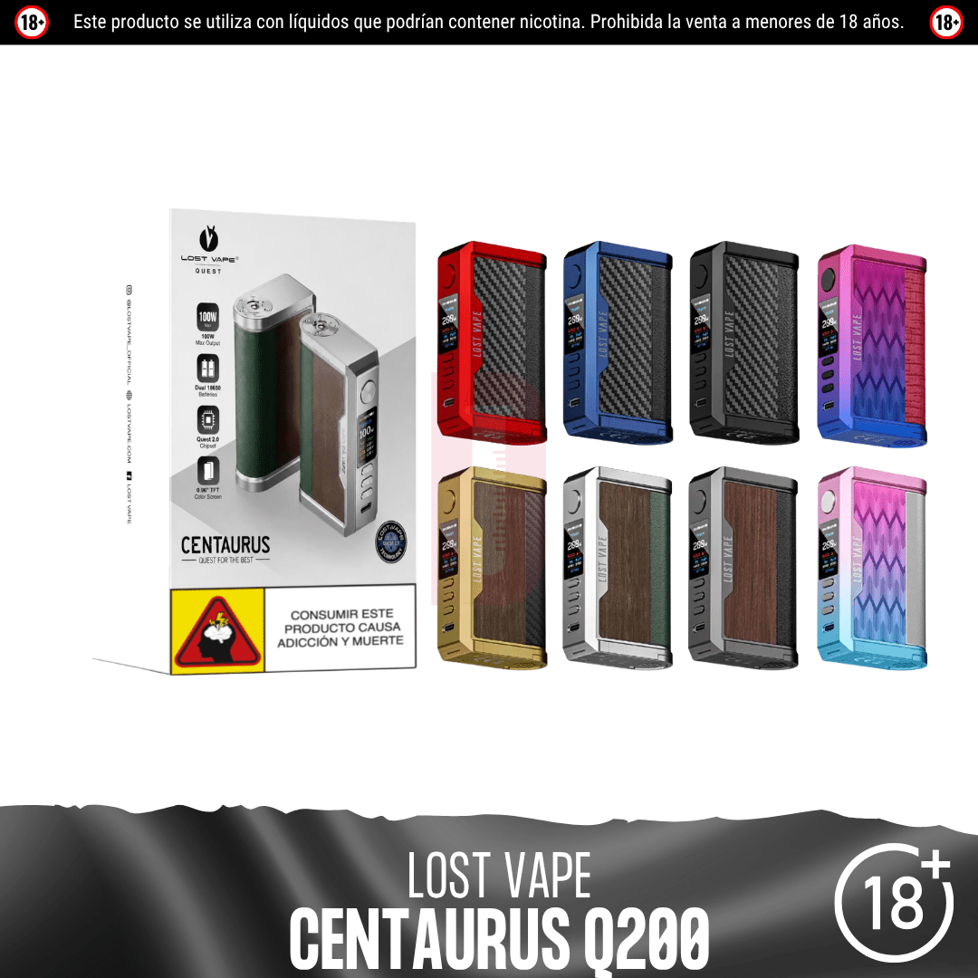 Lost Vape - Centaurus Q200 Box Mod - Kit de Vapeo - Lost Vape | EQ-LV-CENT-Q20-MRCF