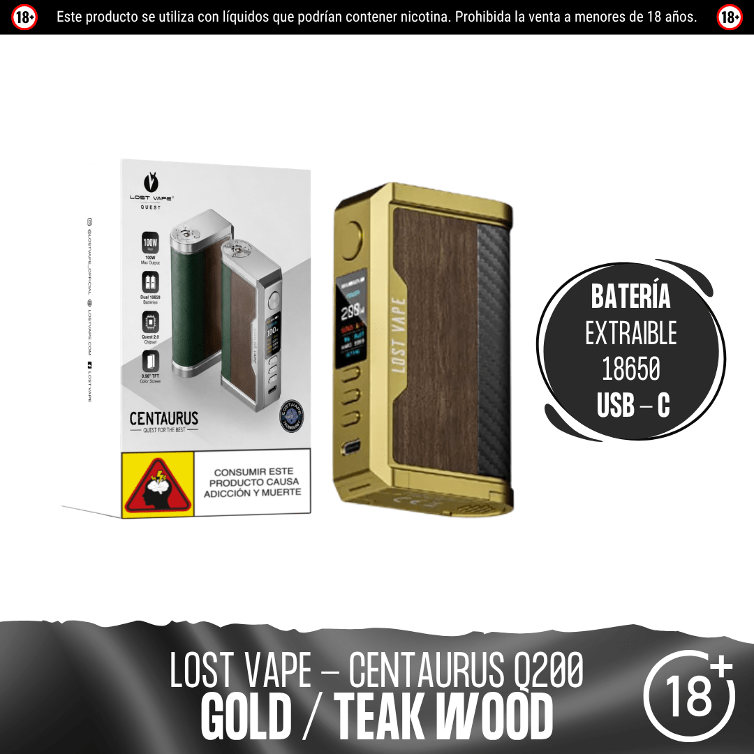 Lost Vape - Centaurus Q200 Box Mod - Kit de Vapeo - Lost Vape | EQ-LV-CENT-Q20-GOTW