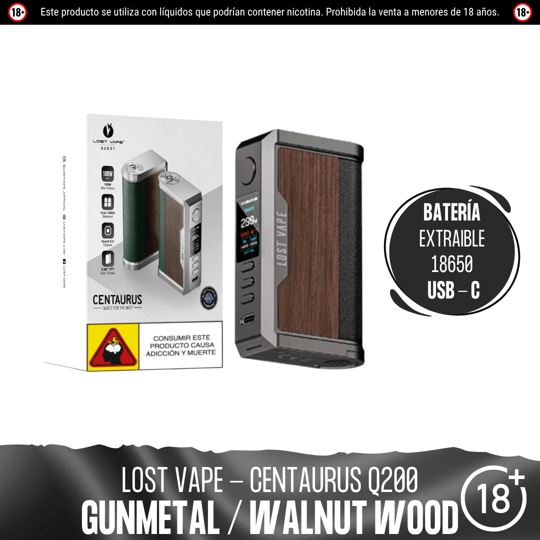Lost Vape - Centaurus Q200 Box Mod - Kit de Vapeo - Lost Vape | EQ-LV-CENT-Q20-GUWW