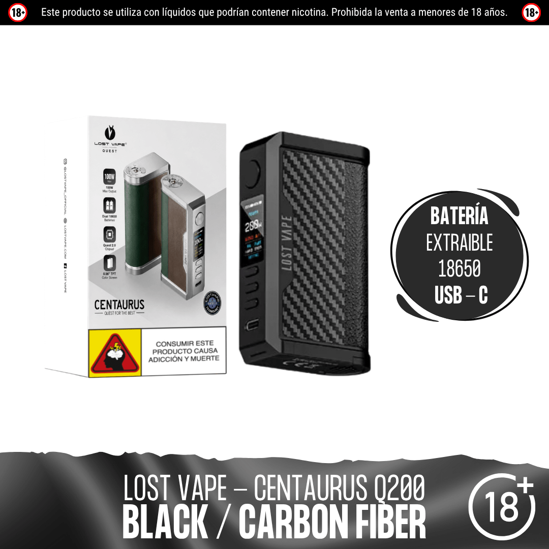 Lost Vape - Centaurus Q200 Box Mod - Kit de Vapeo - Lost Vape | EQ-LV-CENT-Q20-GUWW