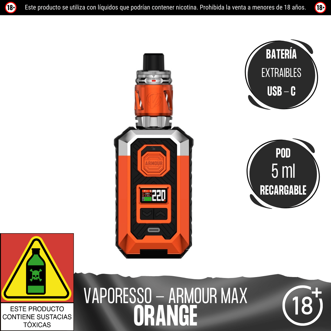 Vaporesso - Armour Max Kit - Kit de Vapeo - Vaporesso | EQ - VPS - ARM - MAK - ORA