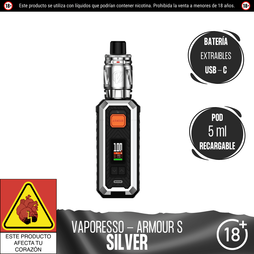 Vaporesso - Armour S Kit - Kit de Vapeo - Vaporesso | EQ - VPS - ARM - SKI - SIL