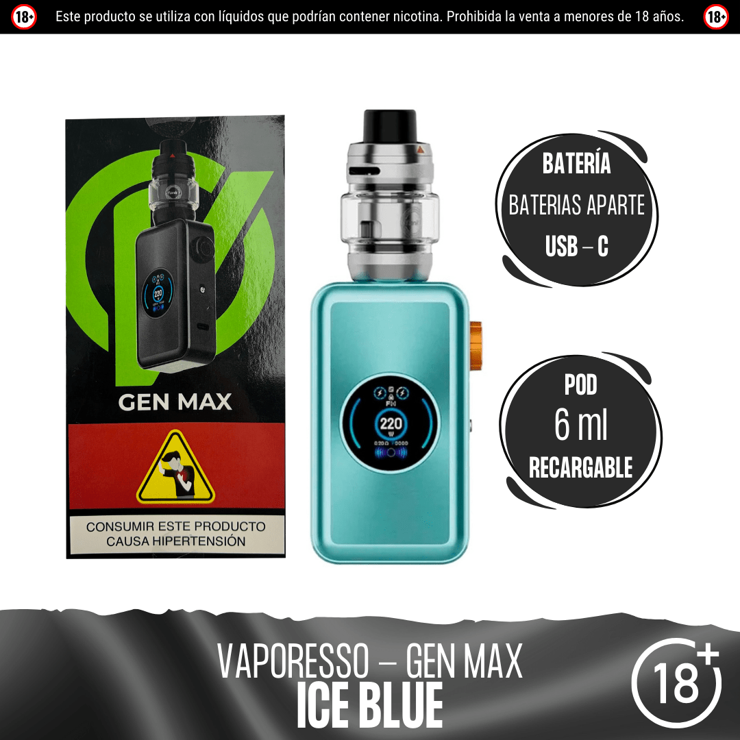 Vaporesso - Gen Max Kit - Kit de Vapeo - Vaporesso | EQ-VPS-GEN-MAK-ICB